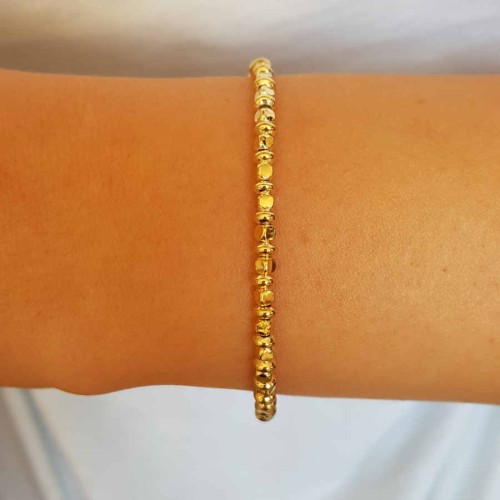 Cube Row Italian Gold Silver Women's Bracelet - 3