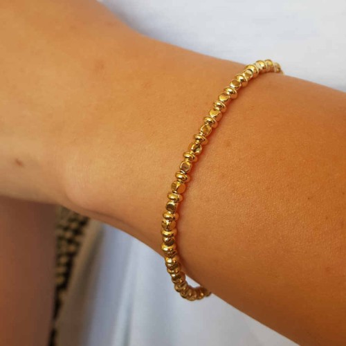 Cube Row Italian Gold Silver Women's Bracelet - 4