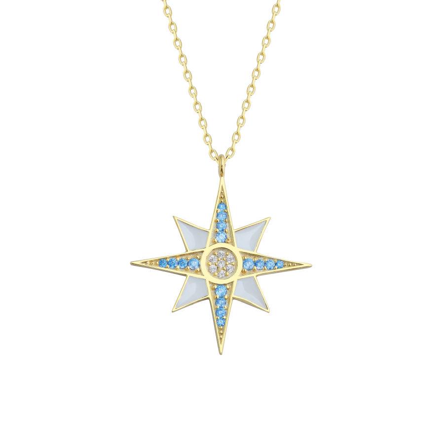 Tasarım Kutup Yıldızı Gümüş Kadın Kolye - CNG Jewels