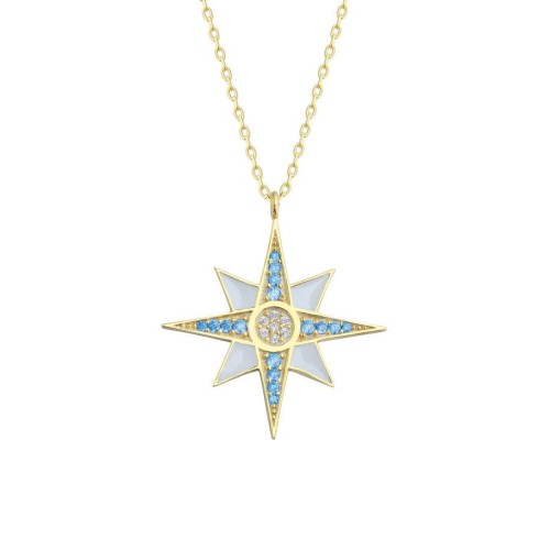 Designed Polar Star Silver Women's Necklace - CNG Jewels