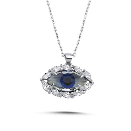 CNG Jewels - Tasarım Şeffaf Göz Kadın Gümüş Kolye