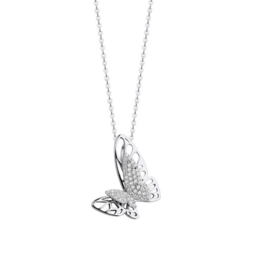 CNG Jewels - Tasarım Taşlı Kelebek Gümüş Kadın Kolye