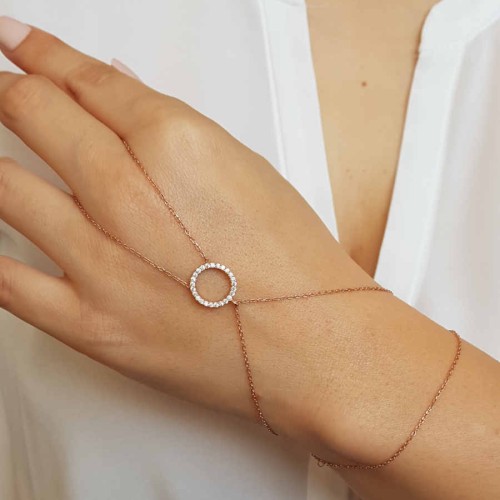 Stone Ring Rosegold Silver Shahmaran Bracelet - CNG Jewels (1)