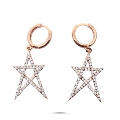 CNG Jewels - Taşlı Yıldız Gümüş Bayan Küpe