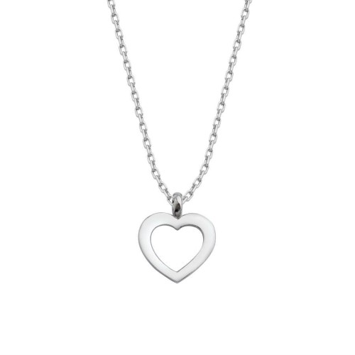 Stoneless Tiny Heart Silver Women's Necklace - CNG Jewels