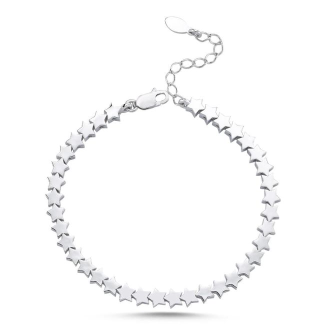 Taşsız Yıldız Su Yolu Gümüş Bileklik - 2