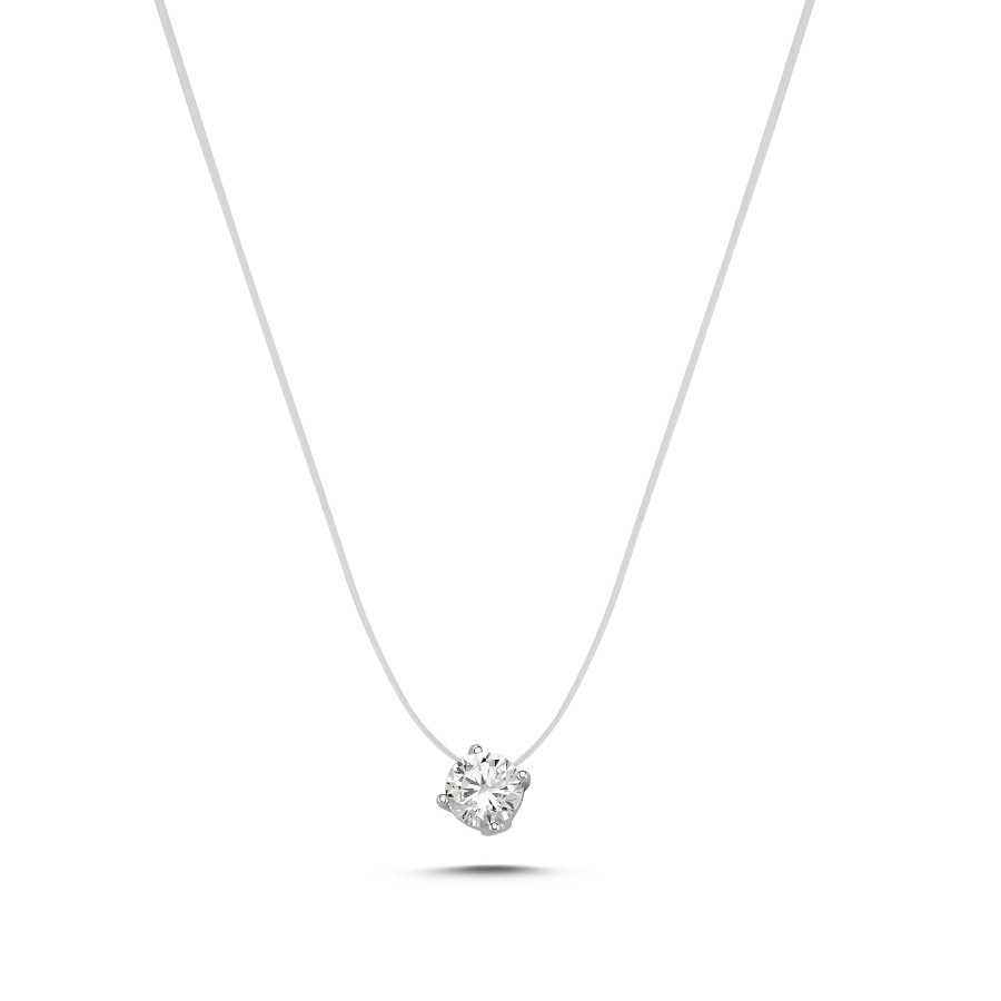 Tektaş Hayalet Zincir Gümüş Kolye - CNG Jewels