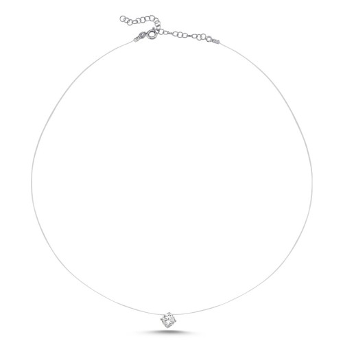 Tektaş Hayalet Zincir Gümüş Kolye - CNG Jewels (1)