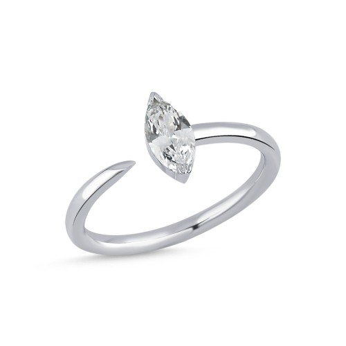 Solitaire Marquise Silver Ring - CNG Jewels
