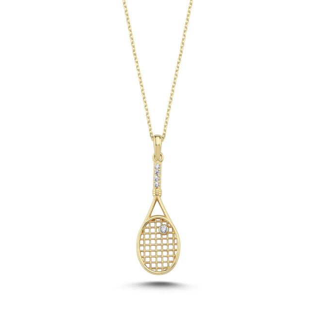 Tennis Racket Gold Necklace