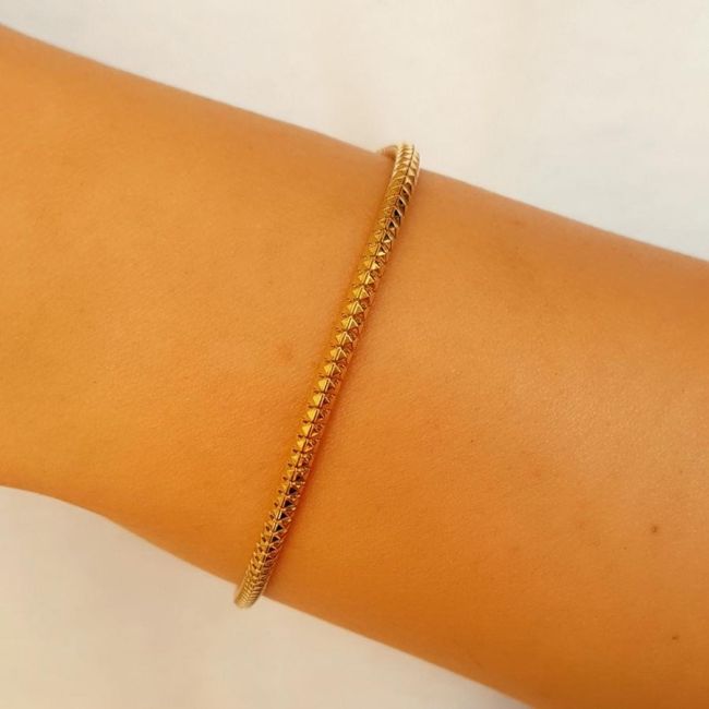 Crocodile Back Italian Rose Silver Women's Bracelet - 1