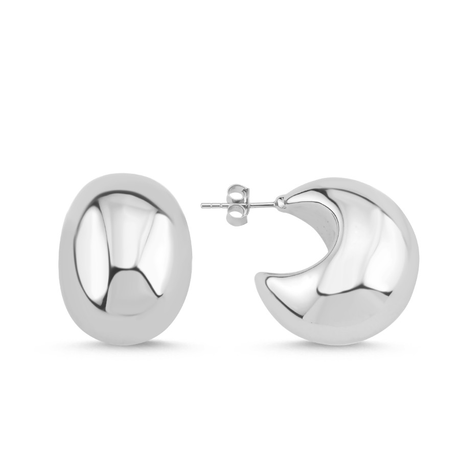 Tombul Halka Gümüş Küpe - CNG Jewels