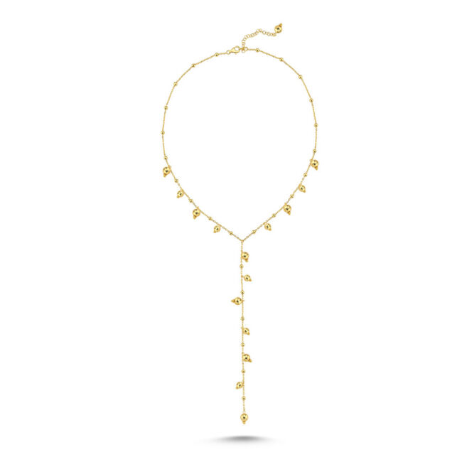 Top Sallantılı Y Charm Gümüş Kolye - 1