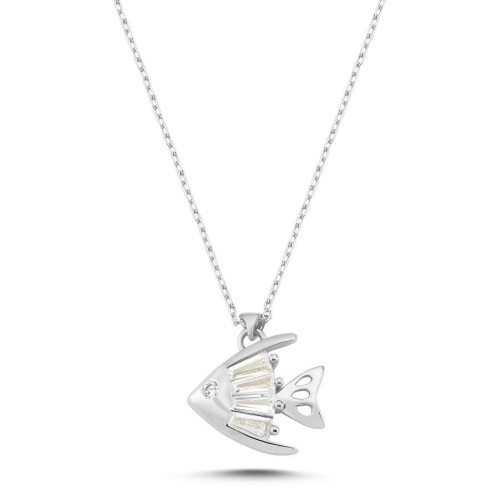 CNG Jewels - Trapez Balık Gümüş Kadın Kolye