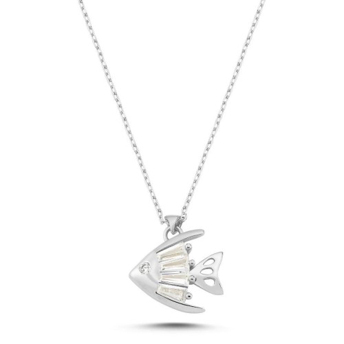 Trapeze Fish Women's Silver Necklace - 1