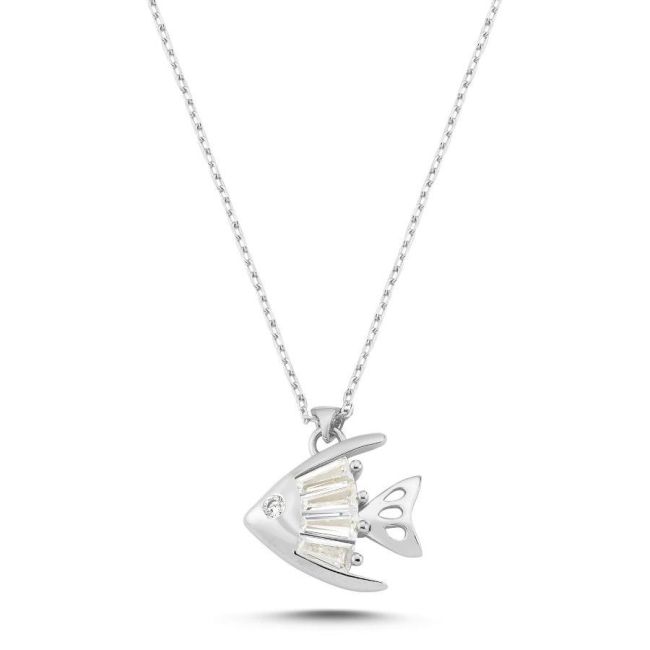 Trapeze Fish Women's Silver Necklace - 1