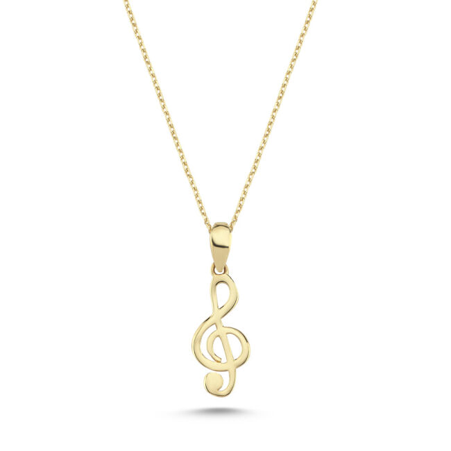 14K Gold Sol Key Necklace - 1