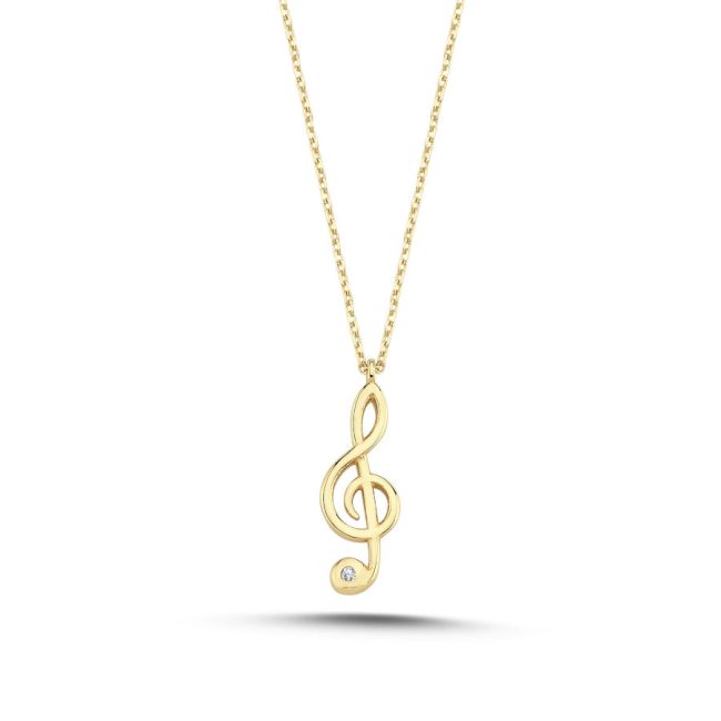 Treble clef Gold Necklace