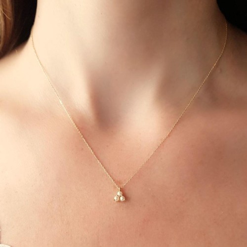 Tria Pearl Gold Necklace - Thumbnail