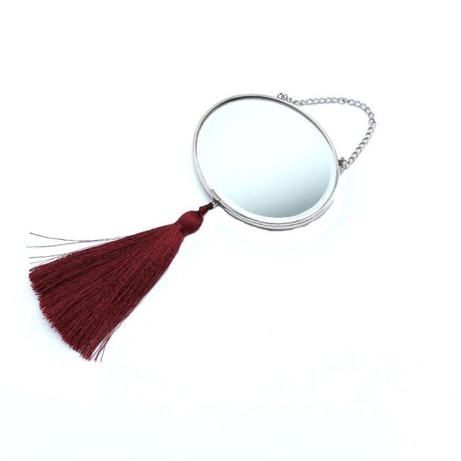 Small Silver Wall Mirror with Turquoise Stone - 2
