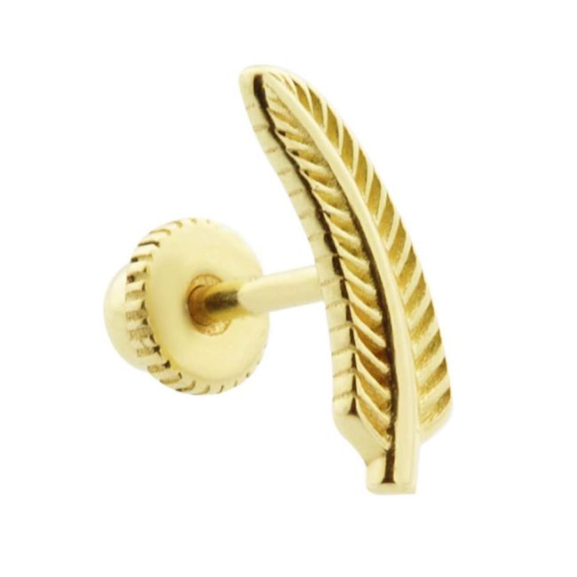 Feather Gold Helix Piercing Earring - 1