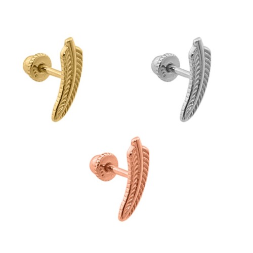 Feather Gold Helix Piercing Earring - 2