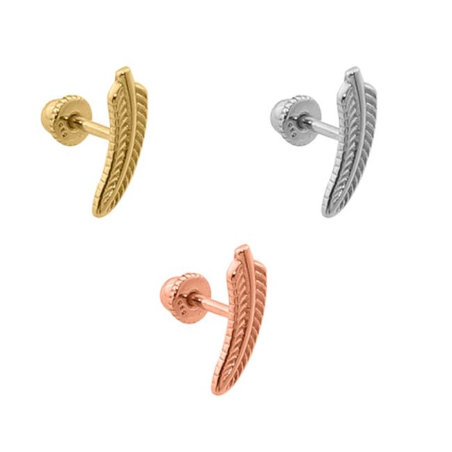 Feather Gold Helix Piercing Earring - 2