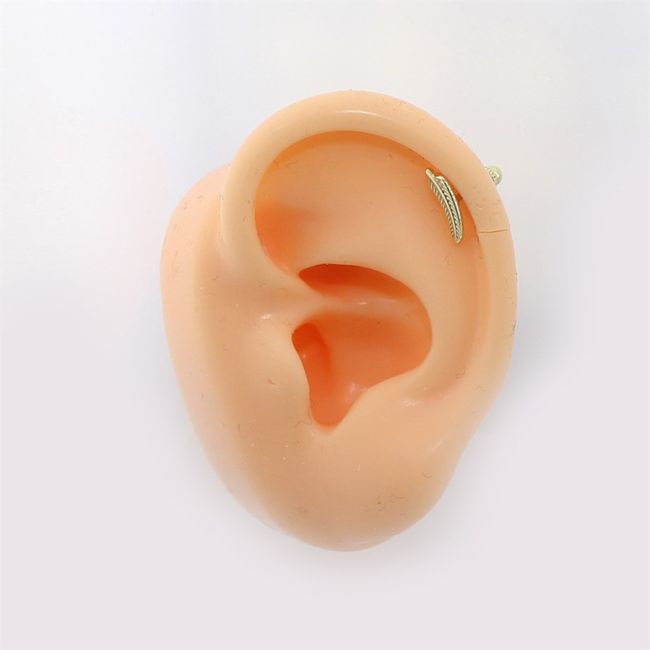 Feather Gold Helix Piercing Earring - 3