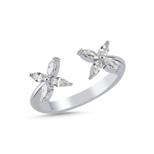 Twin Marquise Rose Silver Women's Ring - CNG Jewels