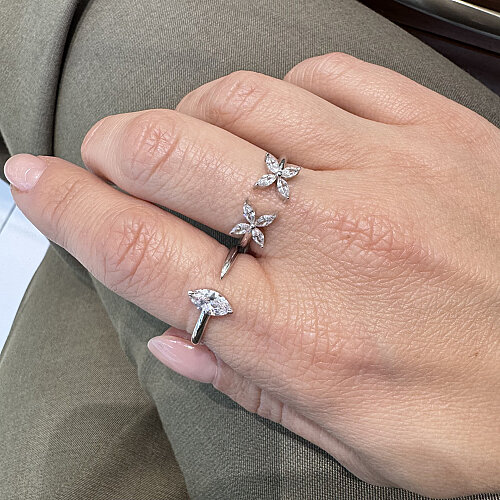 Twin Markiz Roza Gümüş Kadın Yüzük - CNG Jewels (1)
