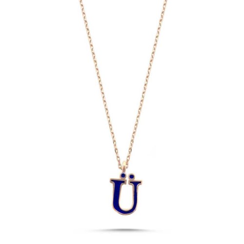Small Letter U Silver Women's Necklace - CNG Jewels