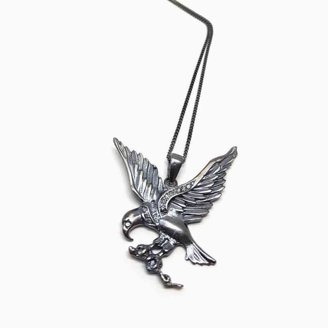 Uçan Kartal 925 Ayar Gümüş Erkek Kolye - 1