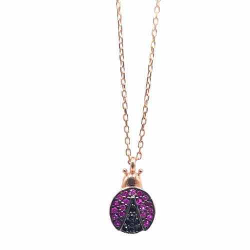 Small Ladybug Silver Women's Necklace - 1