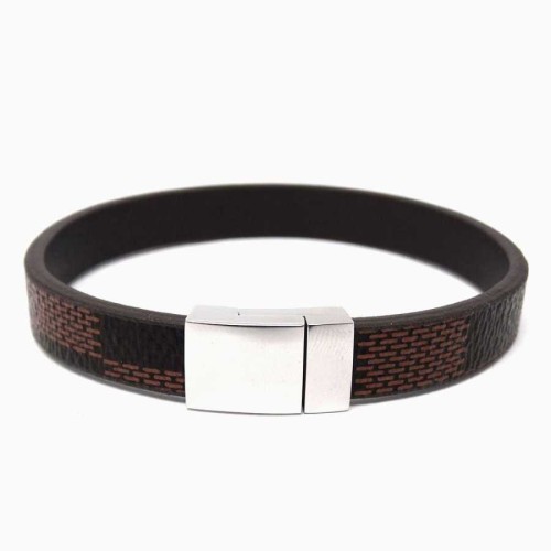 Striped Brown Steel Men's Bracelet - CNG Jewels