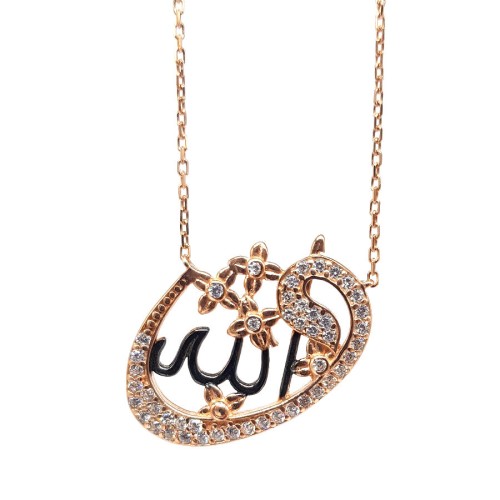 Vav Harfi Allah Yazılı Gümüş Kadın Kolye - CNG Jewels