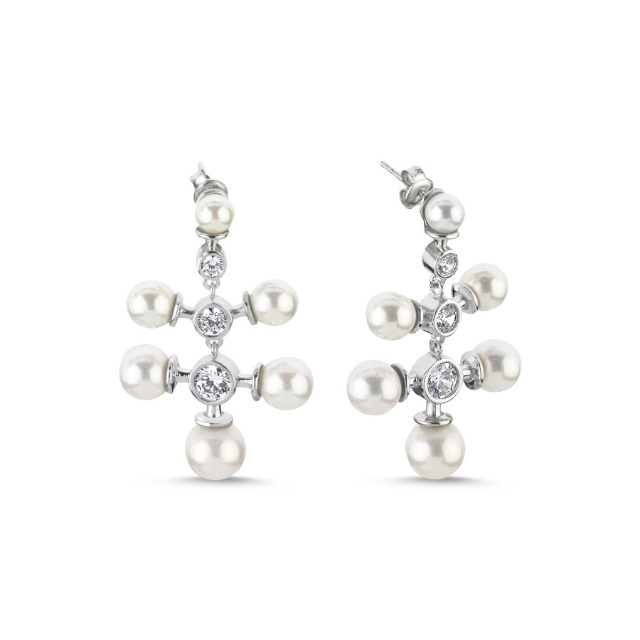 Venüs İnci Kadın Gümüş Küpe - CNG Jewels