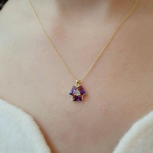 Viola Lora Gümüş Kadın Kolye - 1