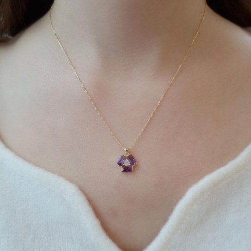 Viola Lora Gümüş Kadın Kolye - 2