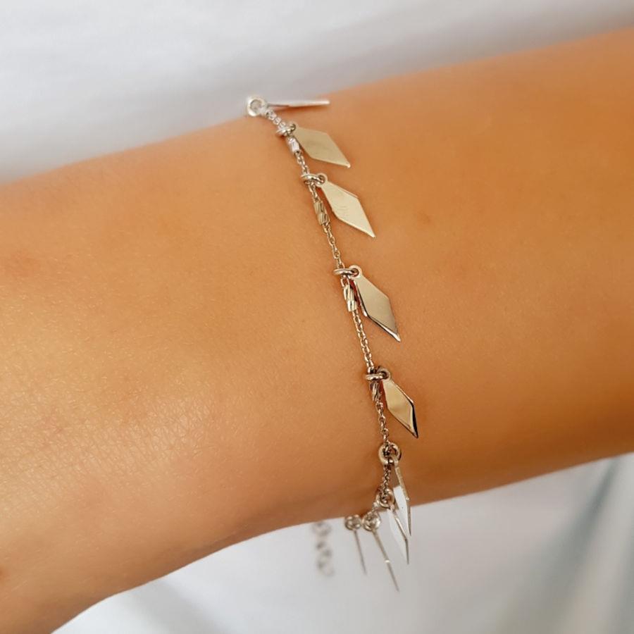 Yaprak Charm Kadın Gümüş Bileklik - CNG Jewels (1)