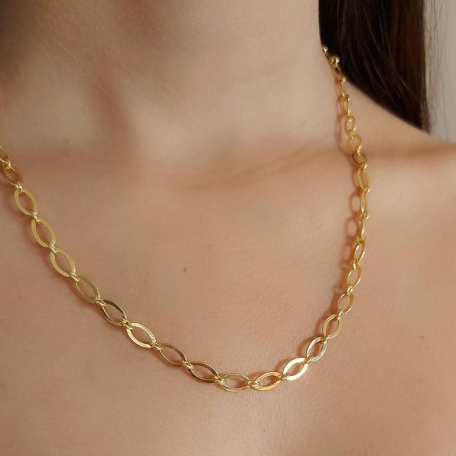 Flat Forse Gold Silver Women's Chain - 2