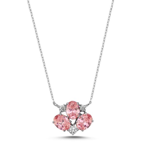 CNG Jewels - Yelda Pink Taşlı Gümüş Kadın Kolye