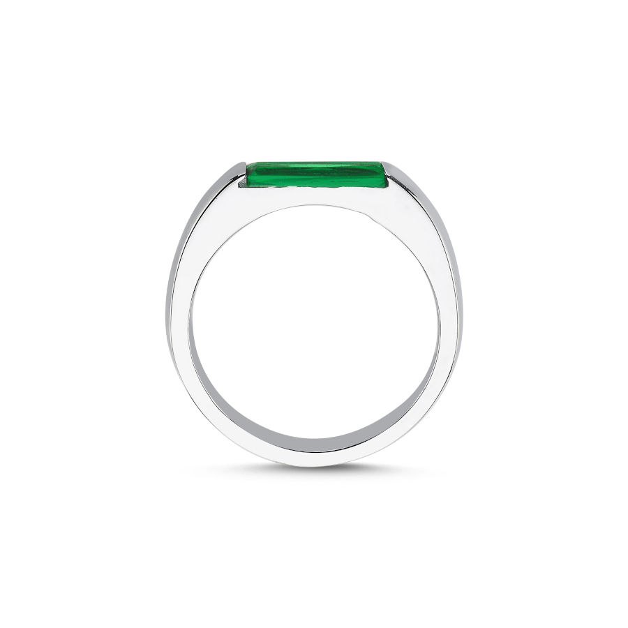 Yeşil Baget Kadın Gümüş Yüzük - CNG Jewels (1)