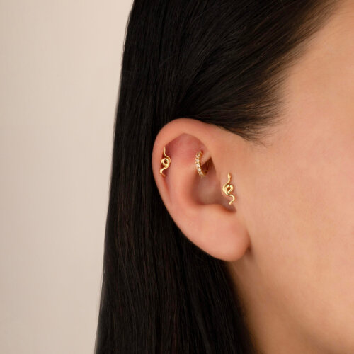Yılan Altın Helix Piercing - 2