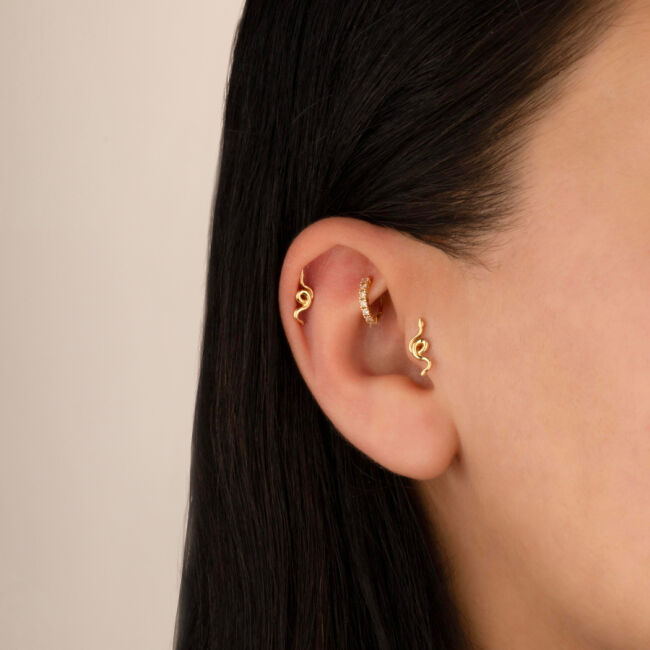 Yılan Altın Helix Piercing - 2