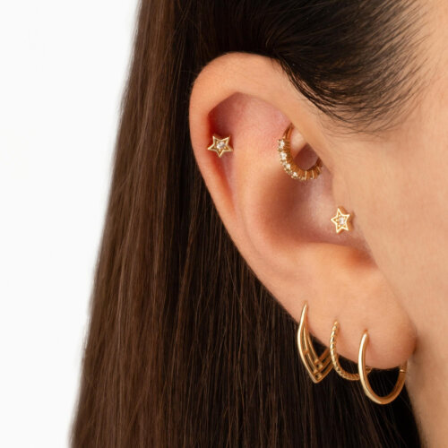Star Gold Helix Piercing - 2