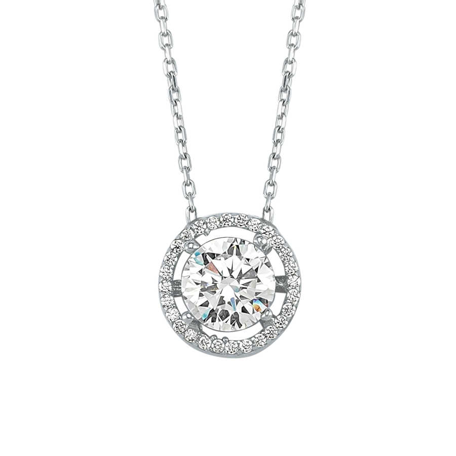 Yuvarlak Tektaş Kadın Gümüş Kolye - CNG Jewels