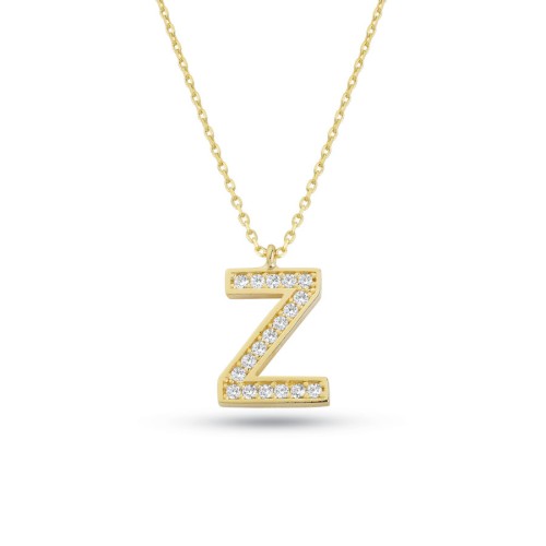 CNG Jewels - Z Harfi Taşlı Altın Kolye