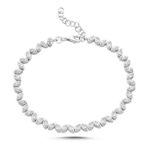 Zigzag Marquise Stone Silver Waterway Bracelet - CNG Jewels (1)