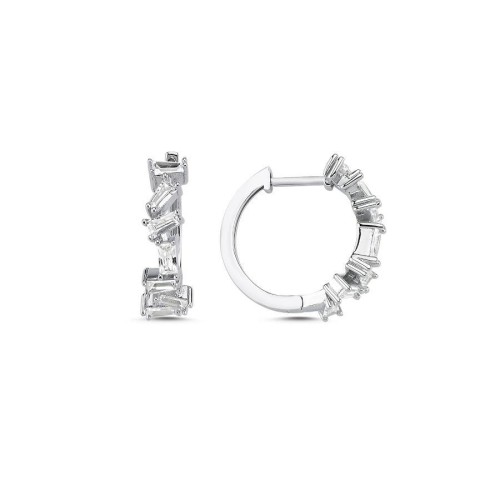 CNG Jewels - Zikzak Trapez Baget Küçük Halka Gümüş Küpe