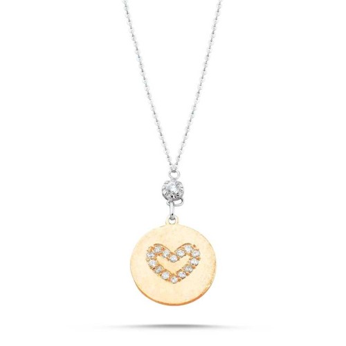 Zircon Stone Heart Silver Women's Necklace - CNG Jewels